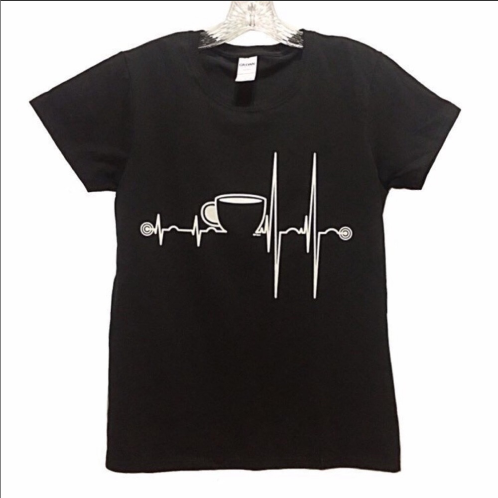 Coffee Heartbeat Fitted Tees